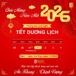 Mẫu thông báo lịch nghỉ Tết Dương lịch 2026 sang trọng