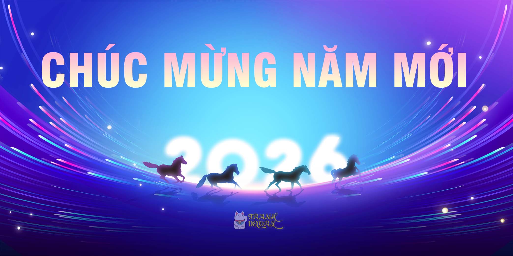 Backdrop chúc mừng năm mới 2026 hiện đại