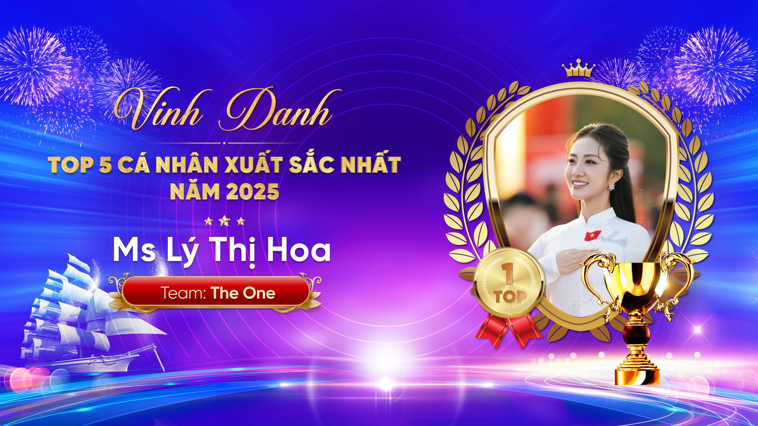 Backdrop vinh danh cá nhân xuất sắc bản 1