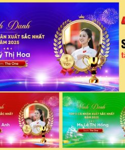 Combo 3 banner backdrop vinh danh cá nhân xuất sắc