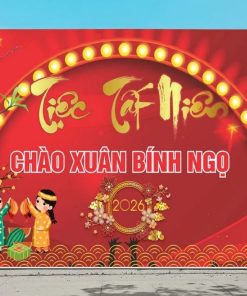 Mẫu backdrop Tiệc Tất Niên Chào Xuân Bính Ngọ