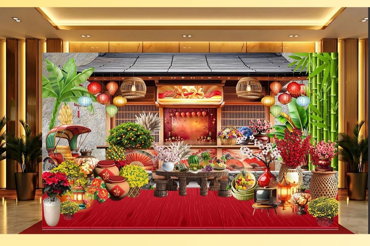 Mẫu tiểu cảnh Tết xưa hoài cổ