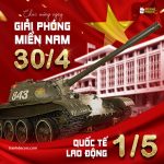 Banner chào mừng ngày 30 tháng 4 và mùng 1 tháng 5