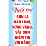 Banner khẩu hiệu chào mừng đại hội Đoàn TNCS Hồ Chí Minh