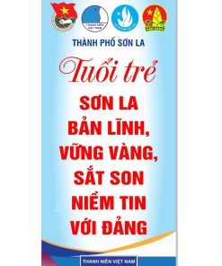 Banner khẩu hiệu chào mừng đại hội đoàn TNCS Hồ Chí Minh đẹp