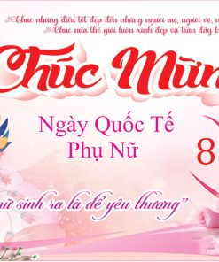 Banner lời chúc mừng ngày Quốc tế Phụ nữ 8-3 đẹp