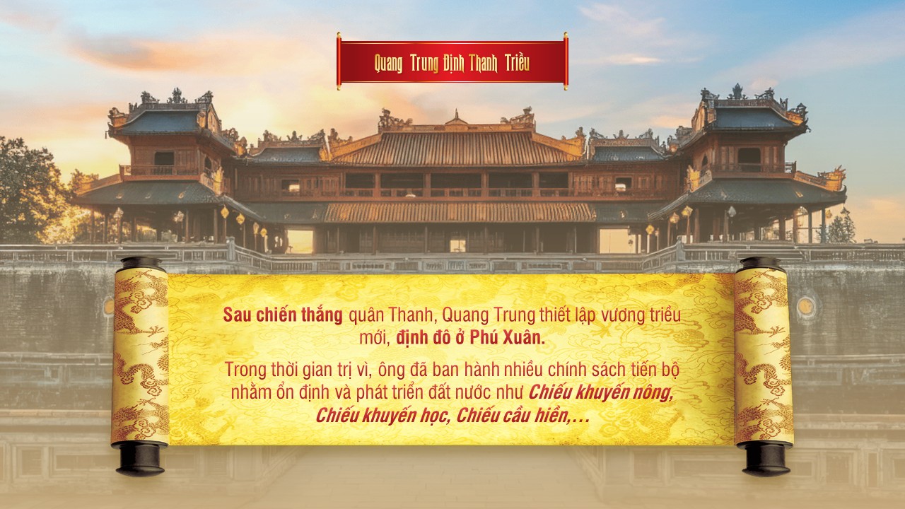 Slide vua Quang Trung - Nguyễn Huệ 19 trang, tặng phông chữ 12 Kết quả trận chiến Quang Trung Định Thanh Triều