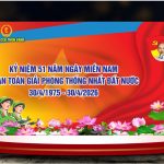 Mẫu backdrop kỷ niệm 51 năm giải phòng miền Nam
