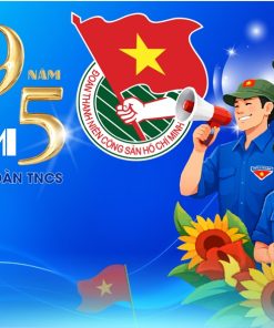 Mẫu backdrop kỷ niệm ngày thành lập Đoàn TNCS Hồ Chí Minh