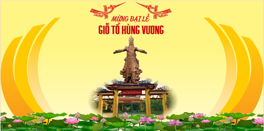 Mẫu backdrop phông nền sân khấu lễ Giỗ Tổ Hùng Vương