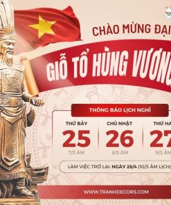 Mẫu banner thông báo lịch nghỉ lễ Giỗ Tổ Hùng Vương 2026