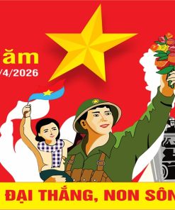 Mẫu pano ngang chào mừng ngày giải phóng miền Nam 30-4