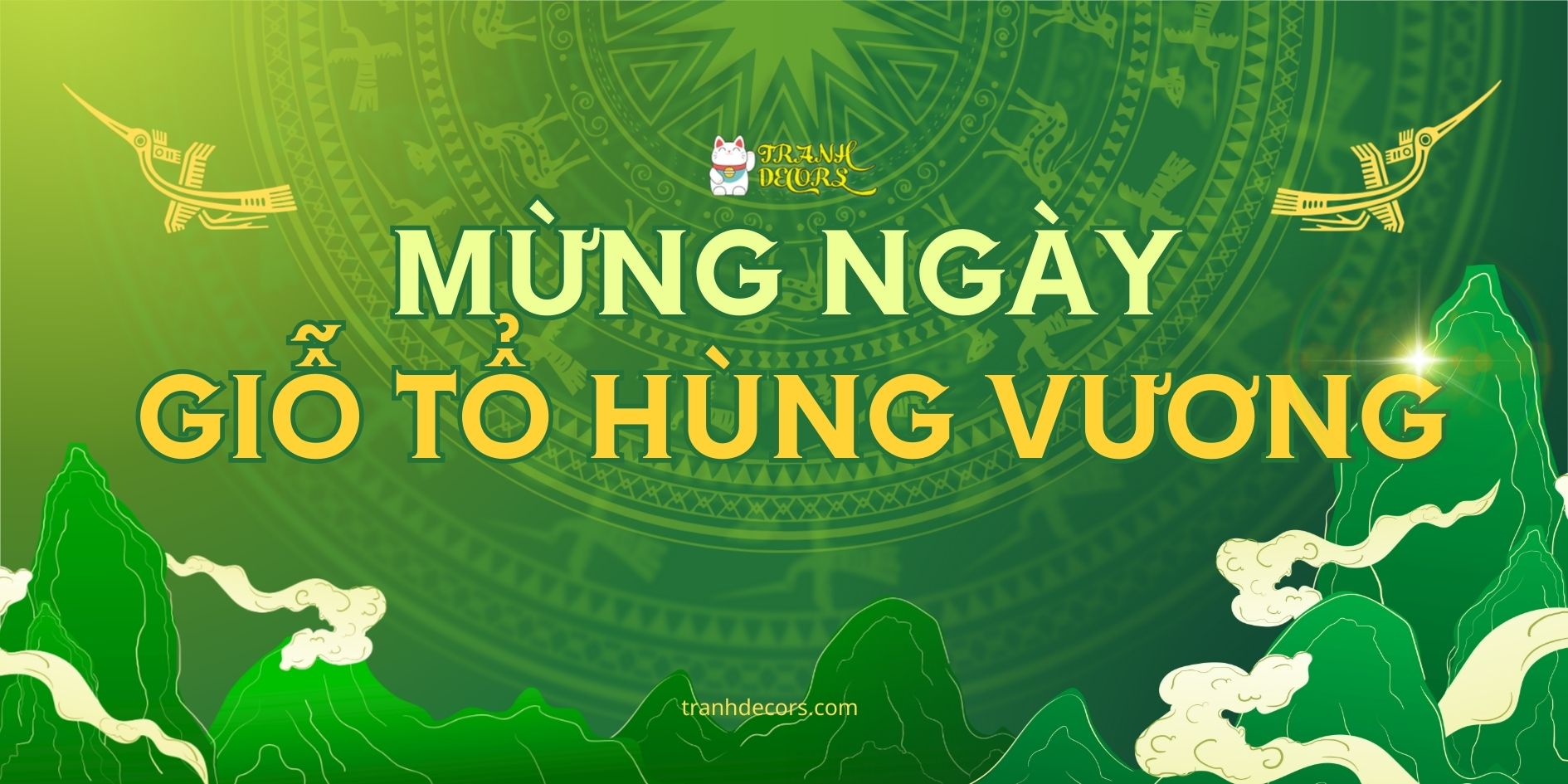 Mẫu phông nền mừng ngày giỗ tổ Hùng Vương