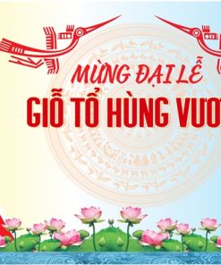 Mẫu phông nền sân khấu Lễ Giỗ Tổ Hùng Vương 10 tháng 3