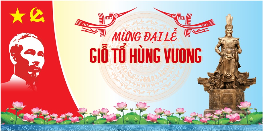 Mẫu phông nền sân khấu Lễ Giỗ Tổ Hùng Vương 10 tháng 3