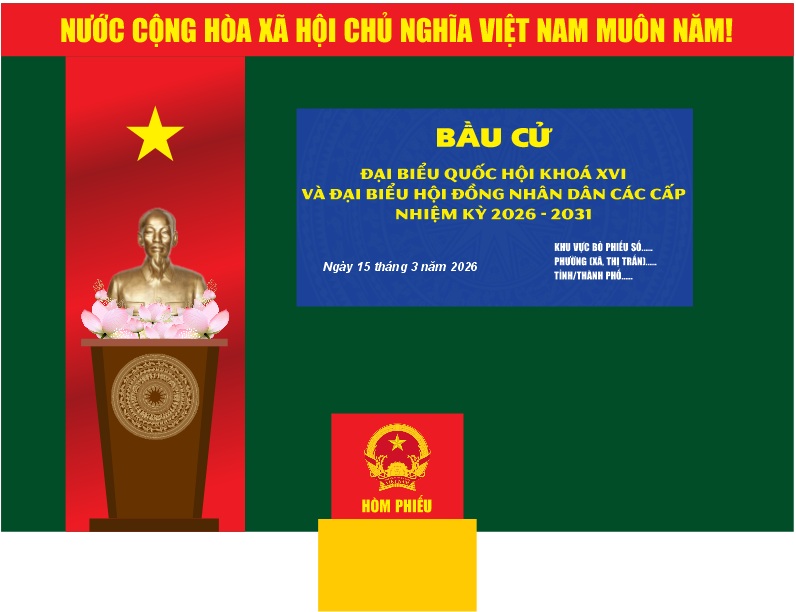 Mẫu phông nền trang trí bầu cử Đại biểu khoá XVI