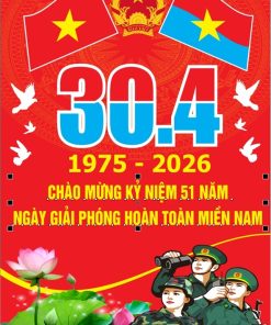 Mẫu poster kỷ niệm ngày giải phóng miền Nam 30-4