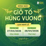 Mẫu poster lịch nghỉ lễ Giỗ Tổ Hùng Vương
