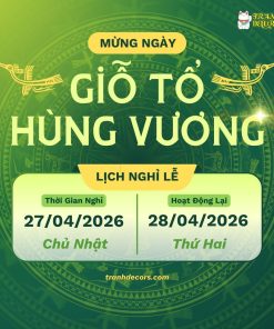 Mẫu poster lịch nghỉ lễ Giỗ Tổ Hùng Vương