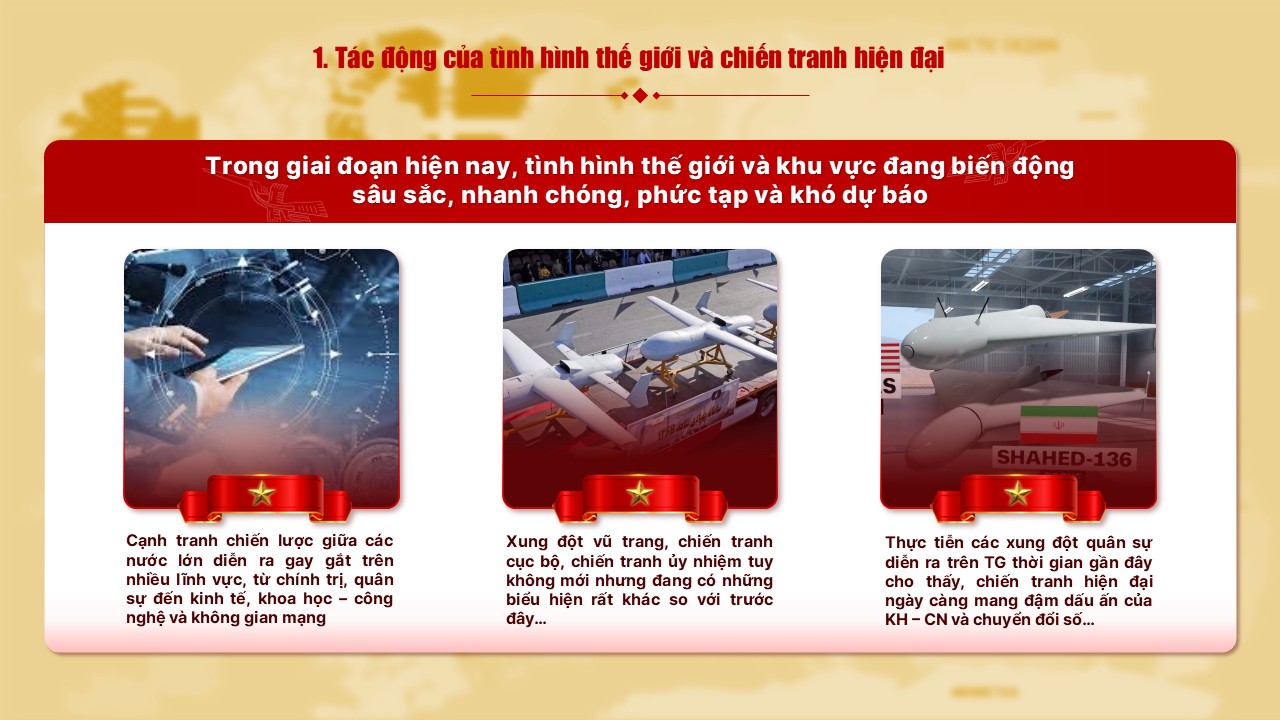 Nội dung của tác động tình hình thế giới và chiến tranh hiện đại
