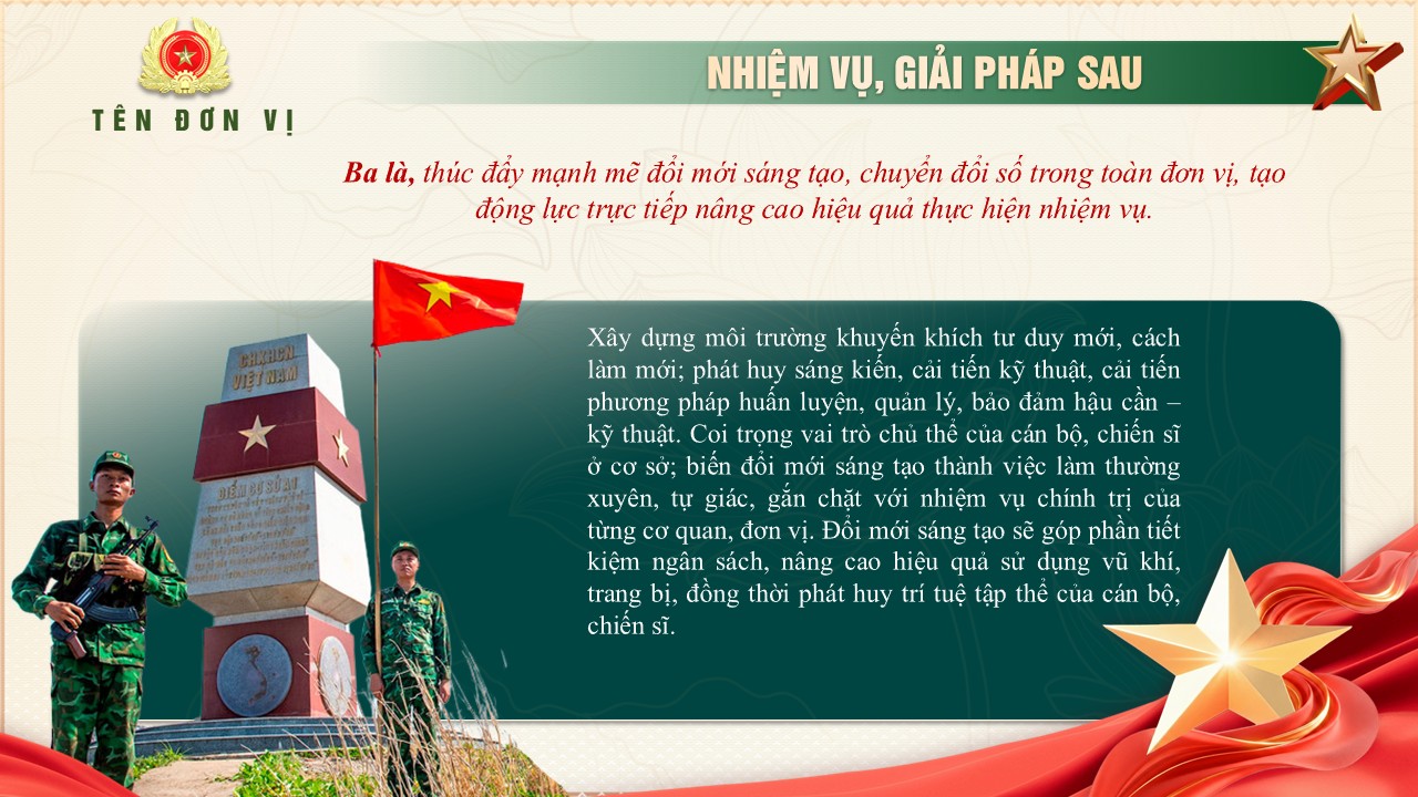 Nội dung nhiệm vụ, giải pháp sau trong biên cáo viên
