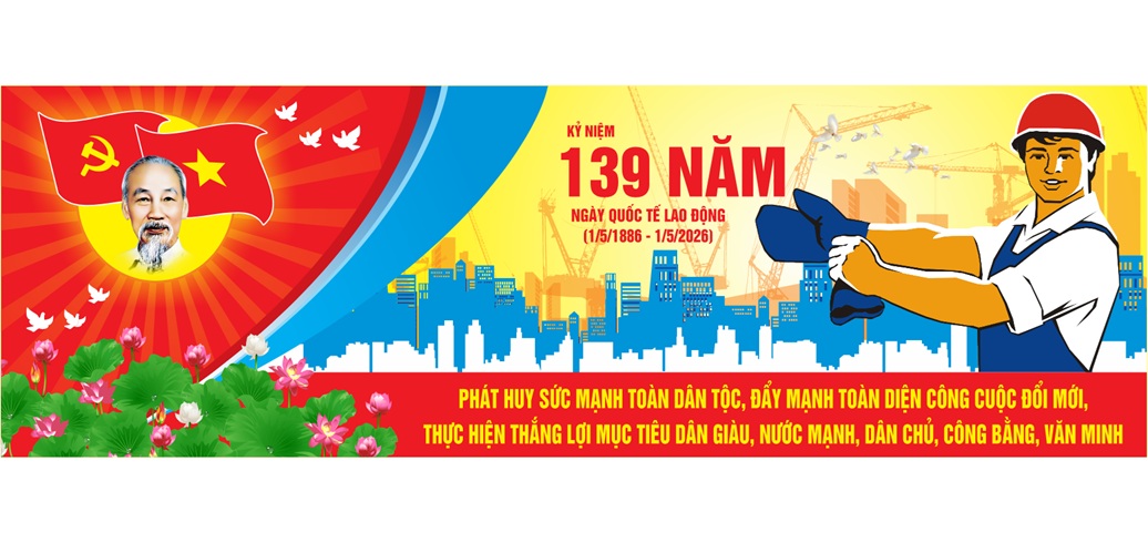 Pano kỷ niệm ngày Quốc tế lao động 1-5