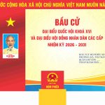 Mẫu phông background điểm bầu cử Quốc hội (có hòm phiếu)
