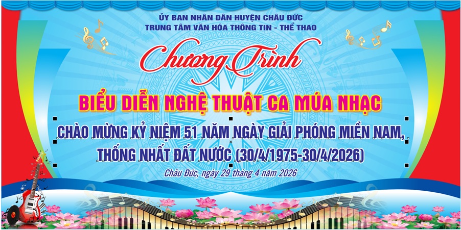Phông nền biểu diễn nghệ thuật mừng 30 tháng 4