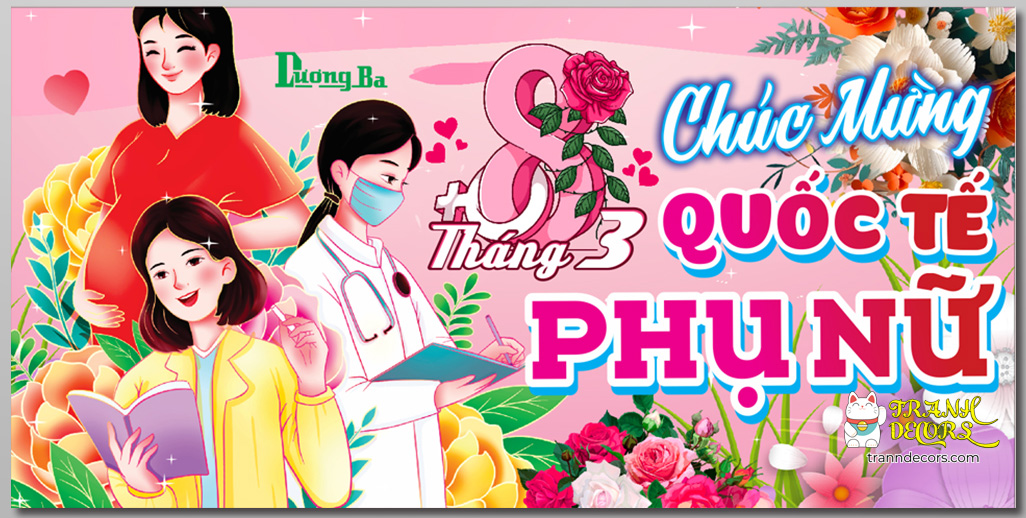 Poster mừng ngày Quốc tế Phụ nữ 8-3 đẹp