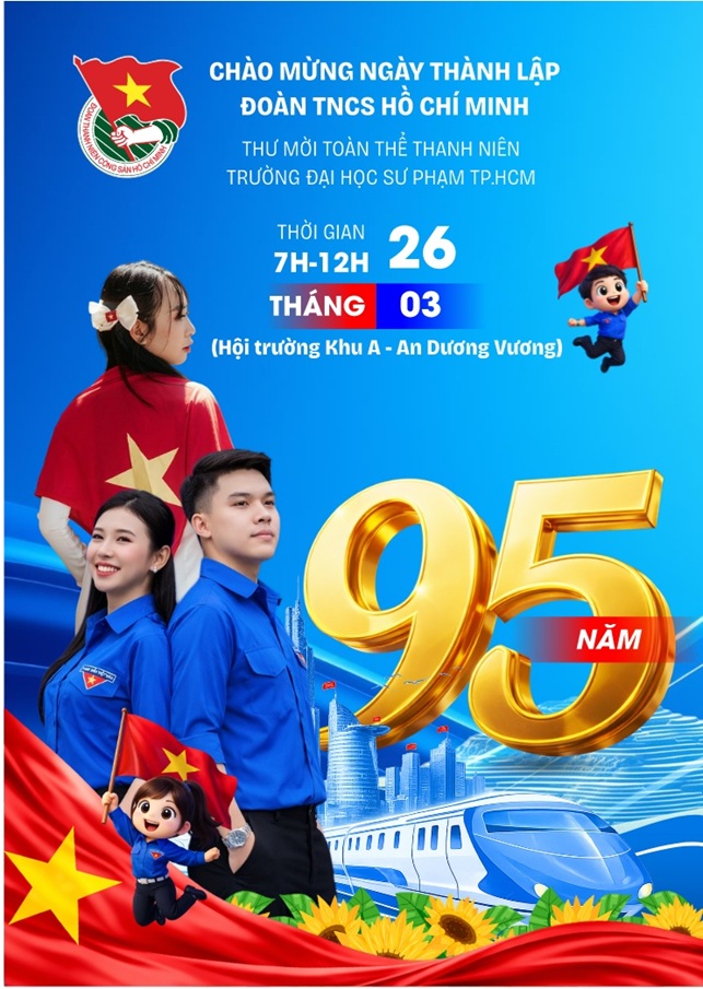 Poster thư mời chào mừng ngày thành lập Đoàn TNCS