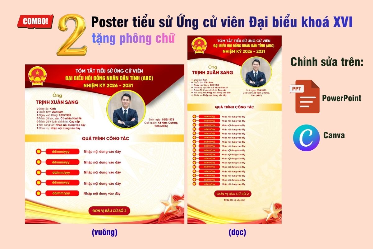 Poster tóm tắt tiểu sử ứng cử viên Đại biểu Quốc hội khoá XVI (2026-2031)