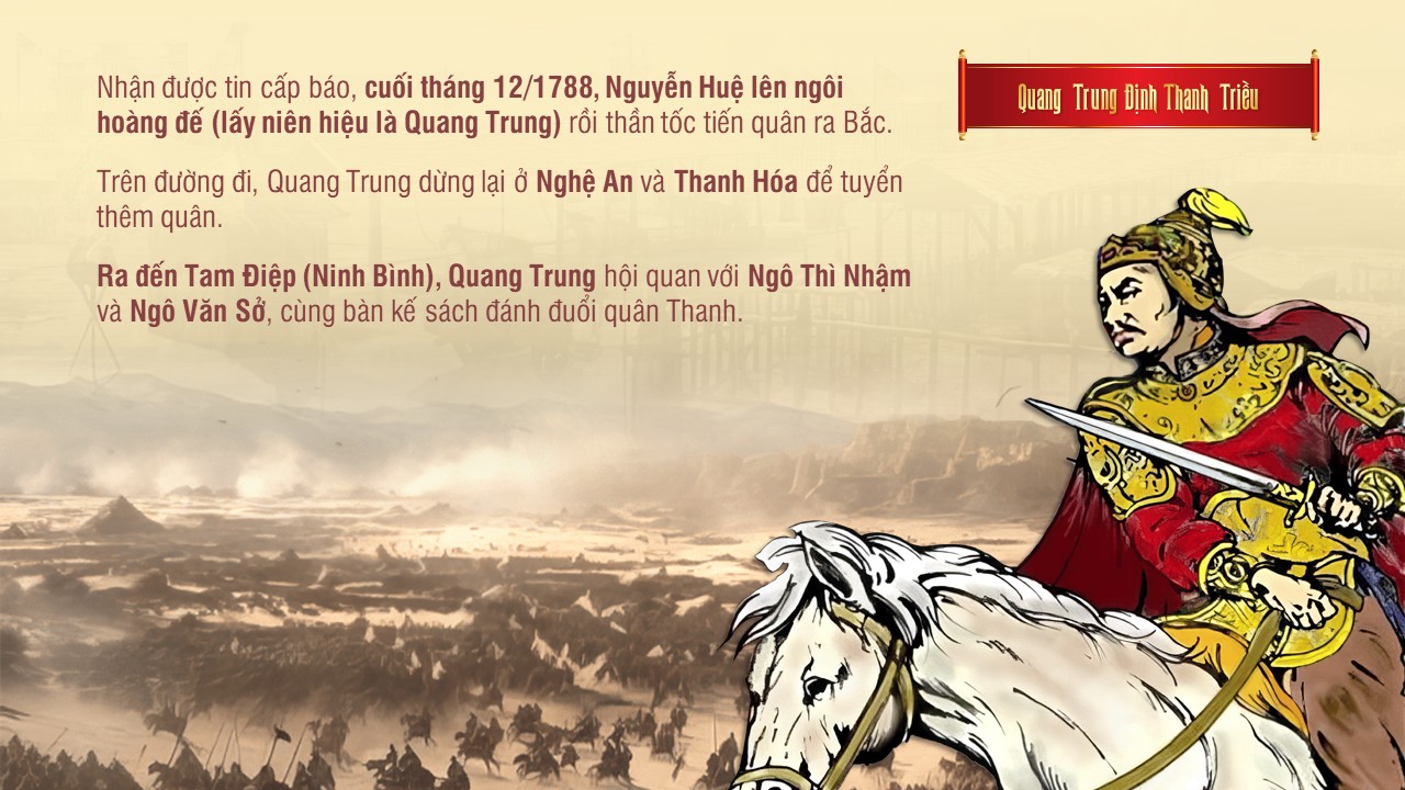 Slide vua Quang Trung - Nguyễn Huệ 19 trang, tặng phông chữ 11 Quang Trung Định Thanh Triều