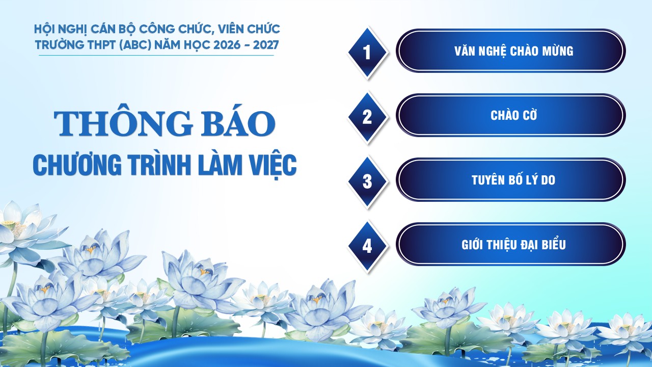 Slide Hội nghị cán bộ, công chức, viên chức, người lao động 47 trang 15 Thông báo chương trình làm việc