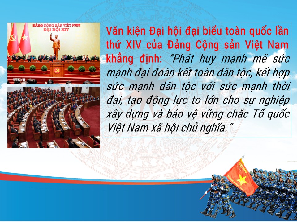 Slide báo cáo viên phát huy sức mạnh Thế Trận Lòng Dân, 32 trang 11 Trích văn kiện Đại đại biểu toàn quốc lần thứ XIV của Đảng