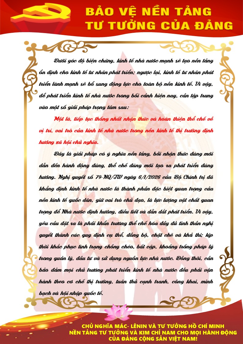 Các giải pháp để phát triển kinh tế Nhà nước