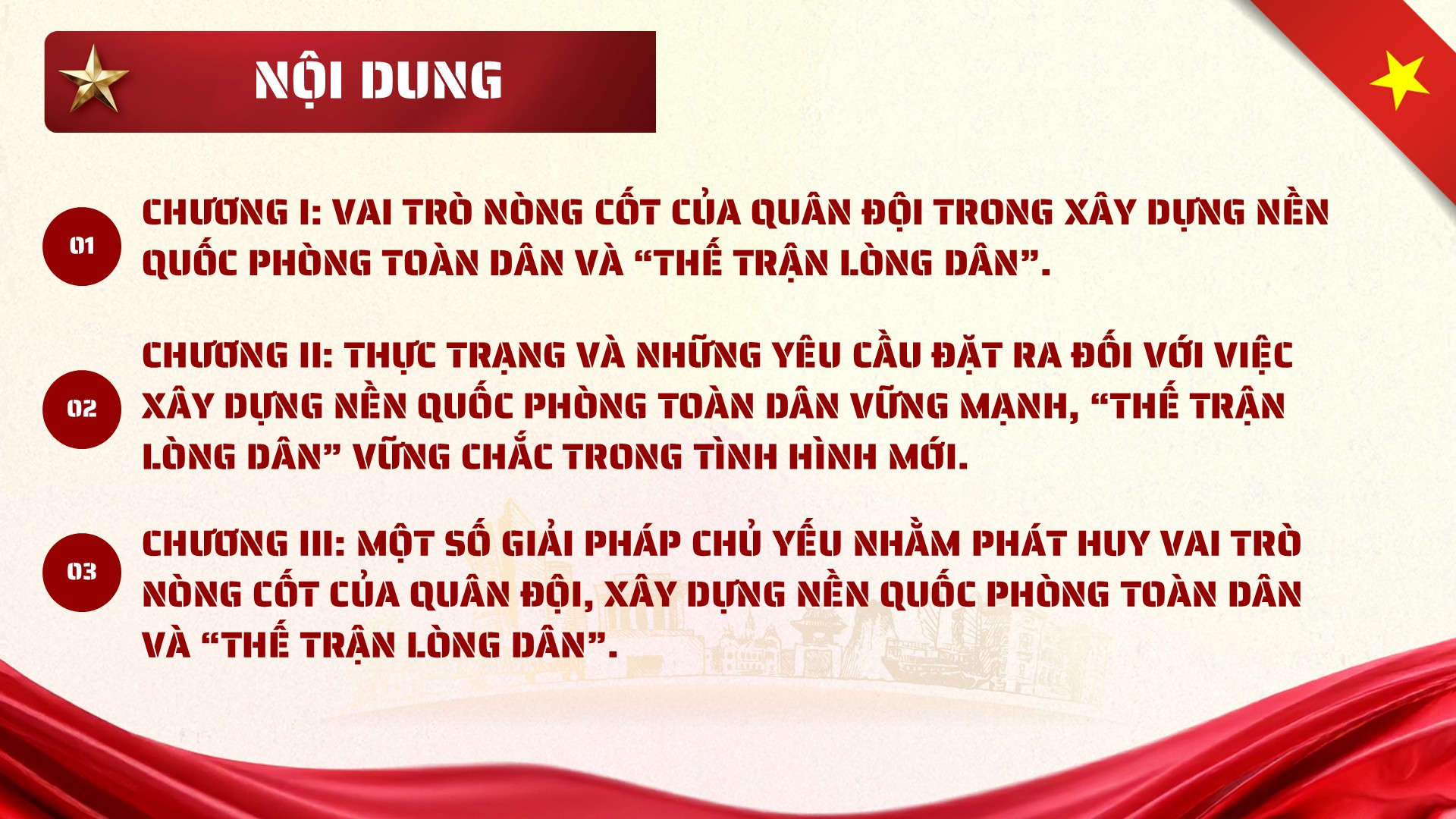 Nội dung của báo cáo viên xây dựng Quốc phòng toàn dân