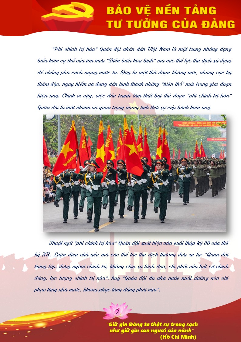 Nội dung của phi chính trị hoá quân đội Việt Nam