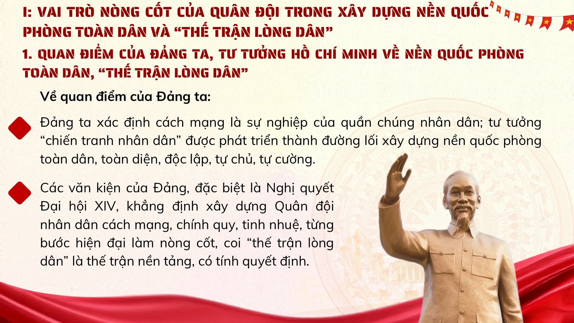 Quan điểm của Đảng ta về nền quốc phòng toàn dân, thế trận lòng dân