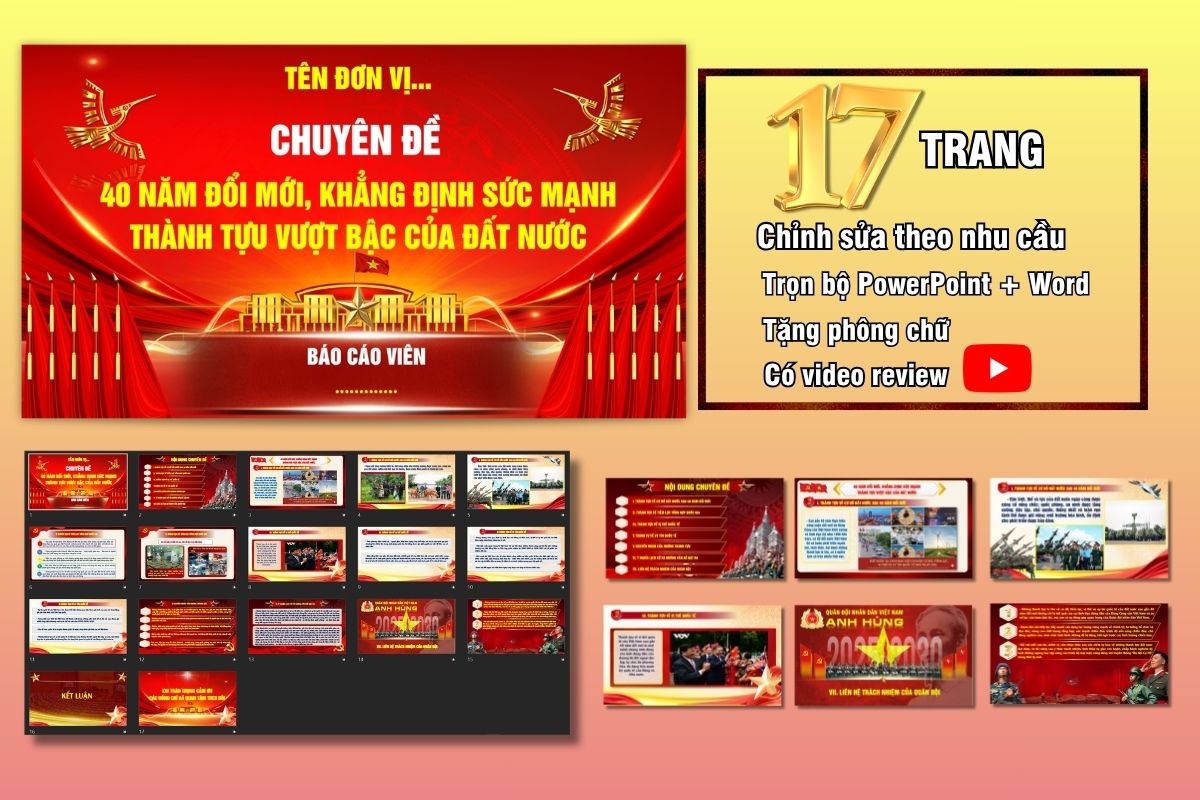 Slide báo cáo viên 40 năm đổi mới, 17 trang