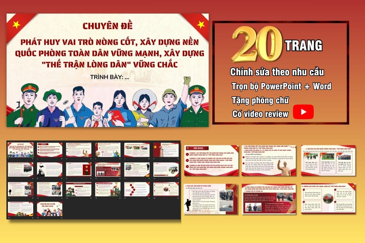 Slide báo cáo viên nền Quốc phòng toàn dân vững mạnh