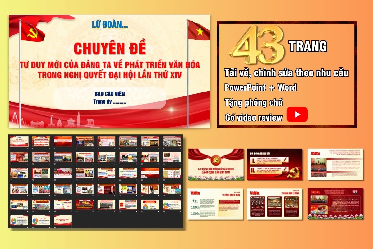 Slide báo cáo viên tư duy mới của Đảng về phát triển văn hoá