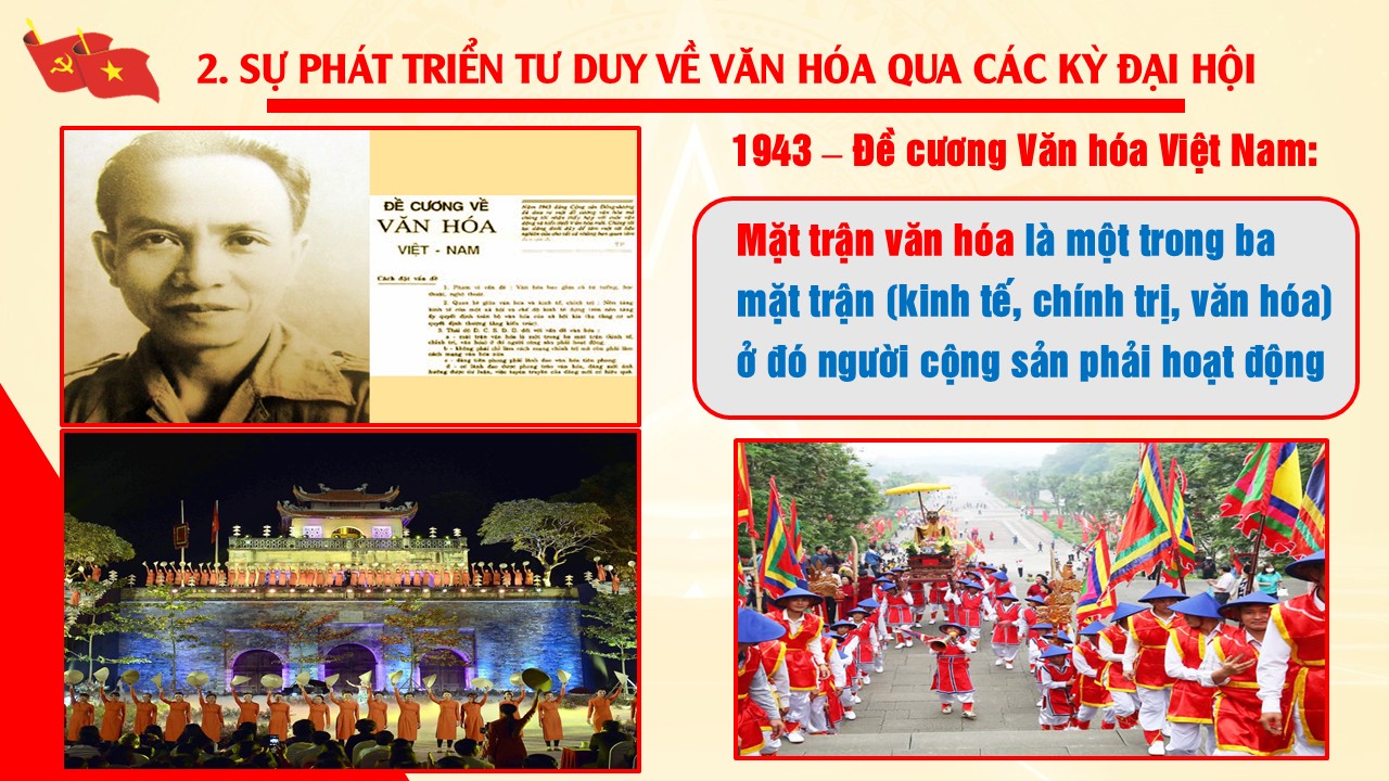Sự phát triển tư duy về văn hoá qua các kỳ Đại hội
