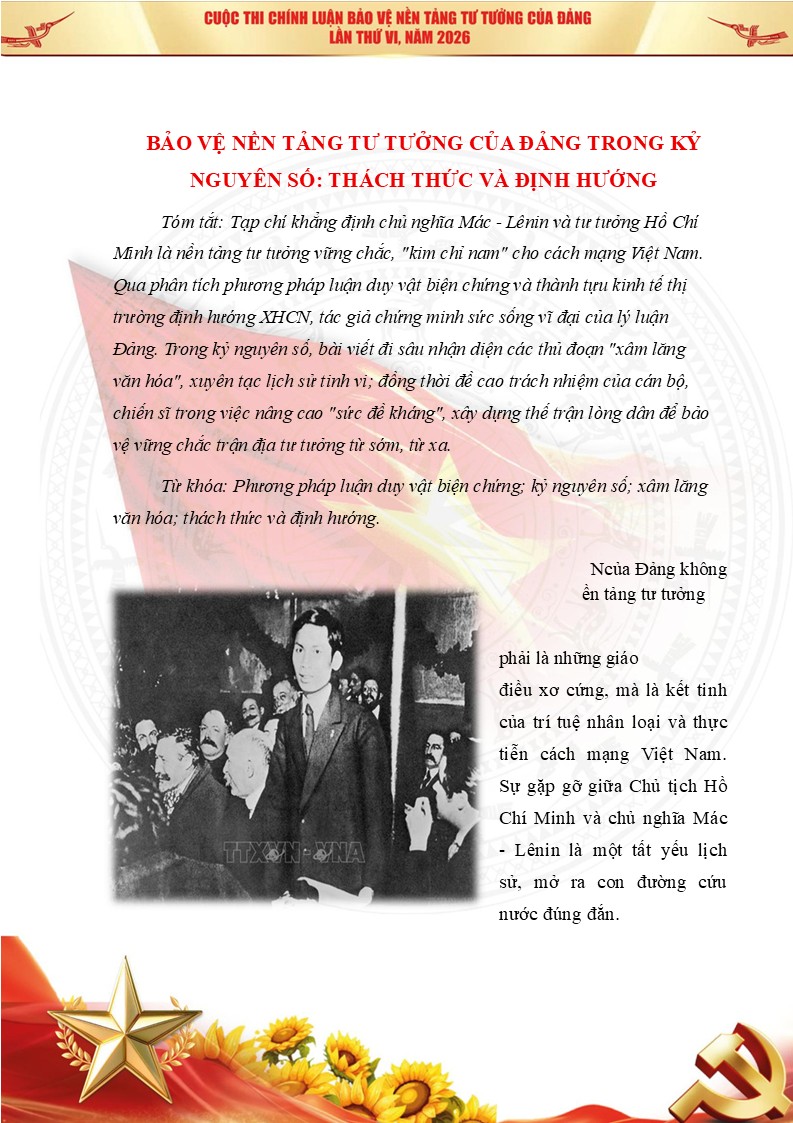Tóm tắt chuyên đề BẢO VỆ NỀN TẢNG TƯ TƯỞNG CỦA ĐẢNG TRONG KỶ NGUYÊN SỐ THÁCH THỨC VÀ ĐỊNH HƯỚNG