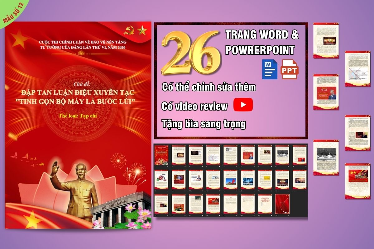 Bài dự thi chính luận bảo vệ nền tảng tư tưởng của Đảng 2026 bản Word