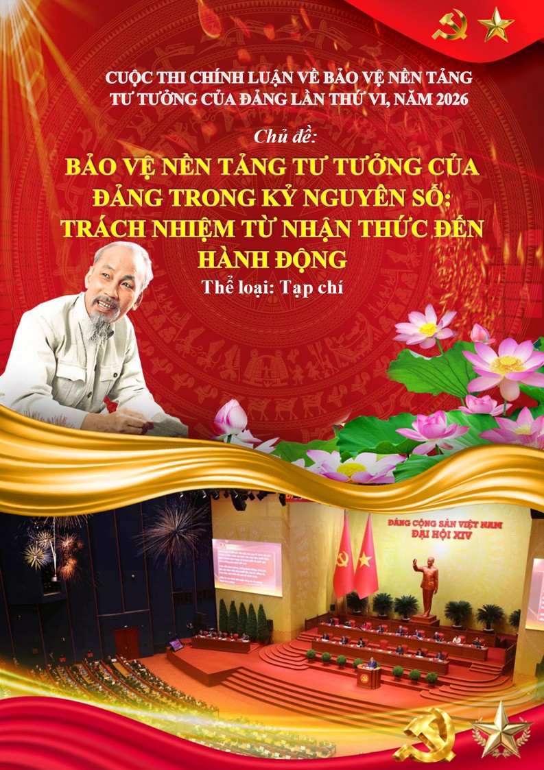 Bìa bài thi chính luận chủ đề BẢO VỆ NỀN TẢNG TƯ TƯỞNG CỦA ĐẢNG TRONG KỶ NGUYÊN SỐ TRÁCH NHIỆM TỪ NHẬN THỨC ĐẾN HÀNH ĐỘNG