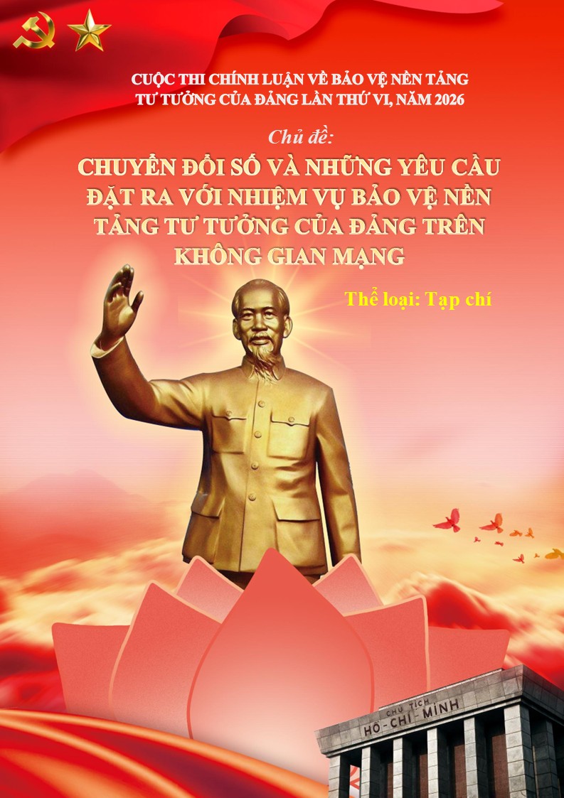 Bìa bài thi chính luận chủ đề CHUYỂN ĐỔI SỐ VÀ NHỮNG YÊU CẦU ĐẶT RA VỚI NHIỆM VỤ BẢO VỆ NỀN TẢNG TƯ TƯỞNG CỦA ĐẢNG TRÊN KHÔNG GIAN MẠNG