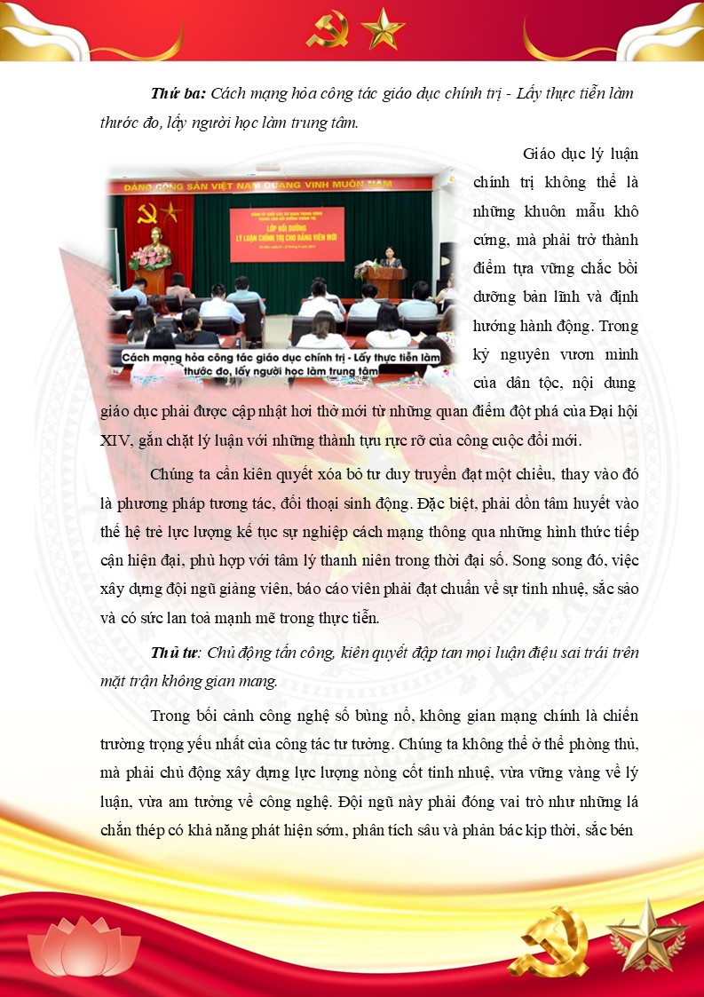 Cách mạng hoá công tác giáo dục chính trị