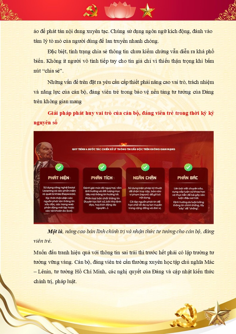 Trích nội dung Giải pháp phát huy vai trò của can bộ, Đảng viên trong thời kỳ kỷ nguyên số