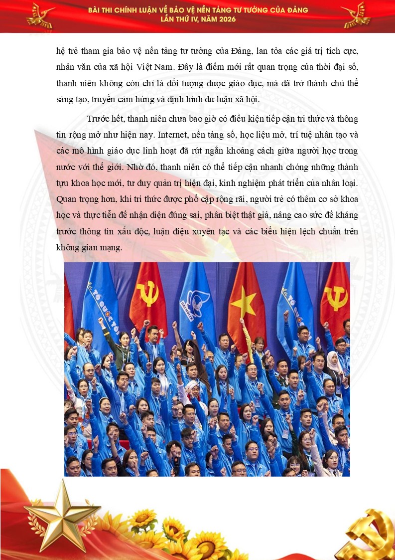 Trích nội dung cơ hội bảo vệ, phát triển nền tảng tư tưởng của Đảng chưa từng có