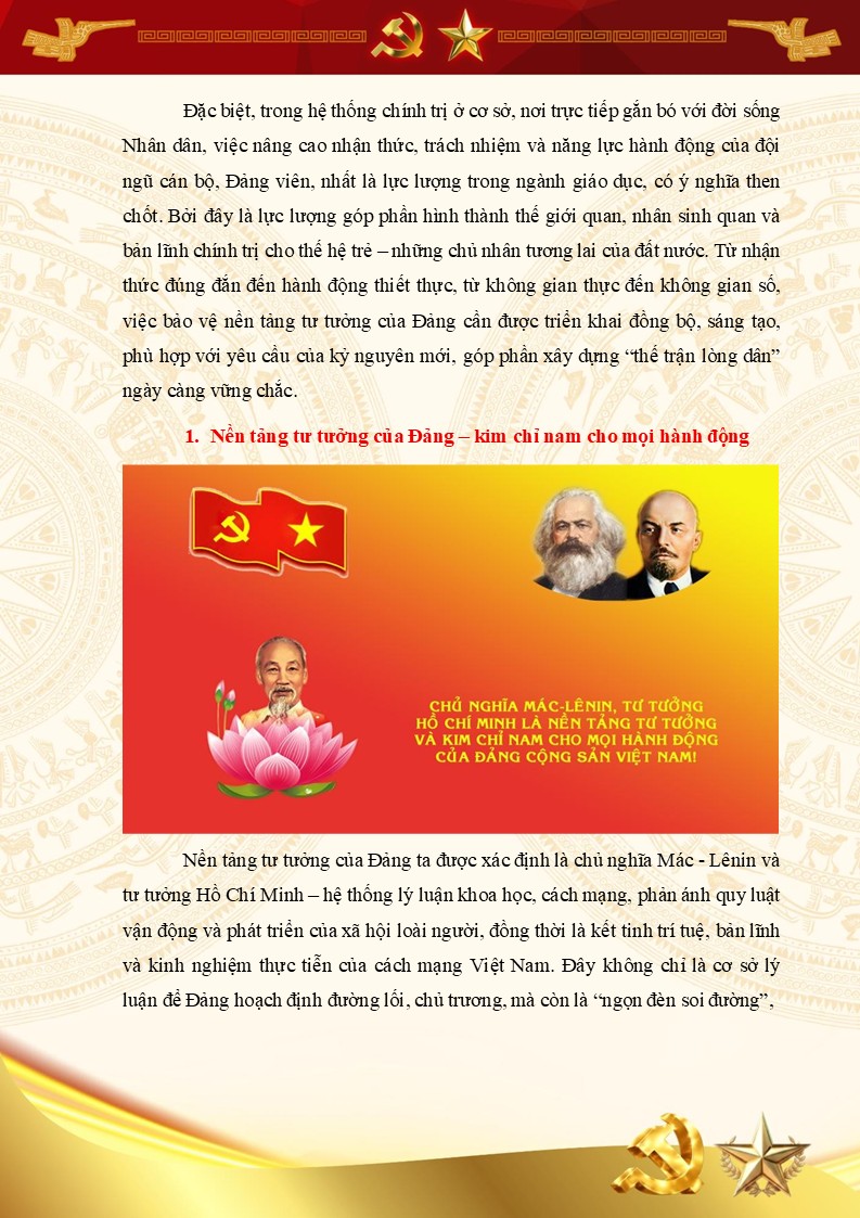 Trích nội dung nền tảng tư tưởng của Đảng - kim chỉ nam cho mọi hành động